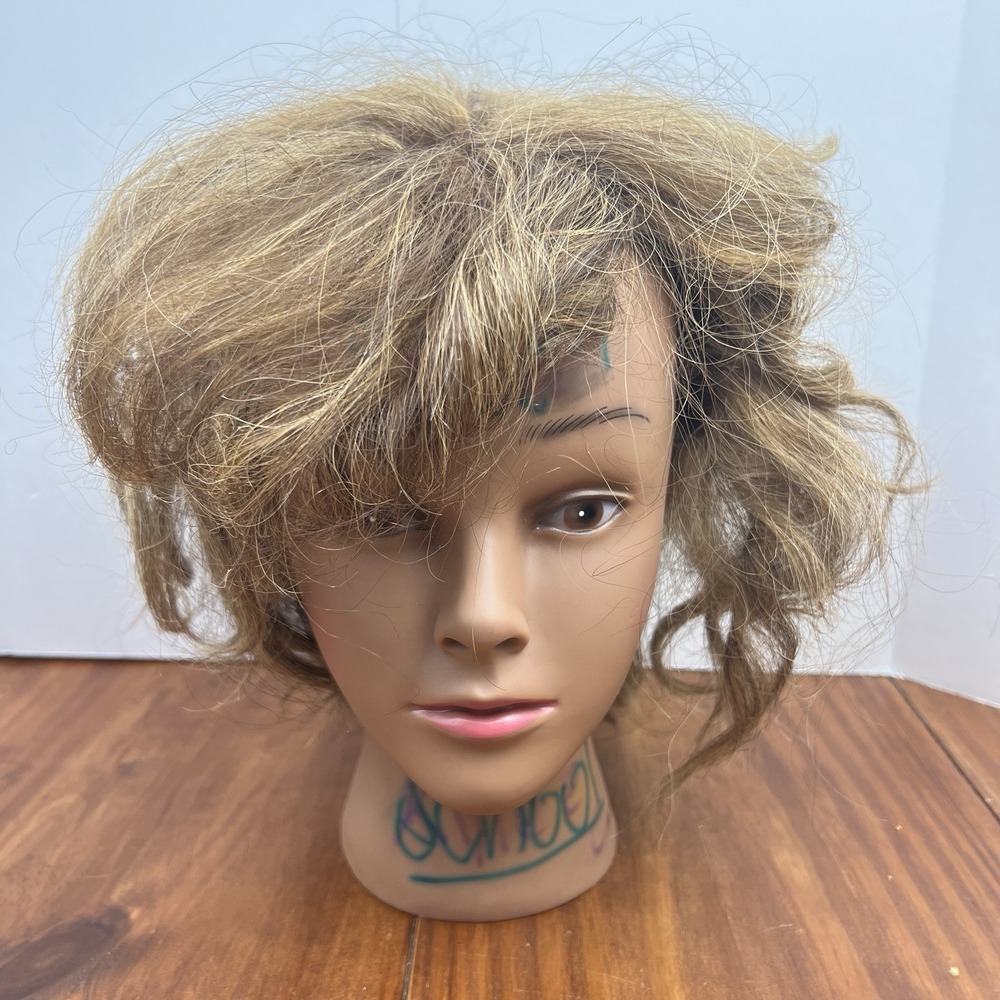 Cosmetology Mannequin Head Hair for Styling Training with 2 Swivel Clamp Stands